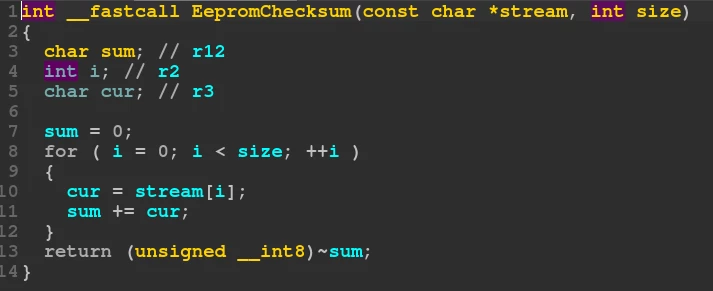 eeprom code snippet fastcall